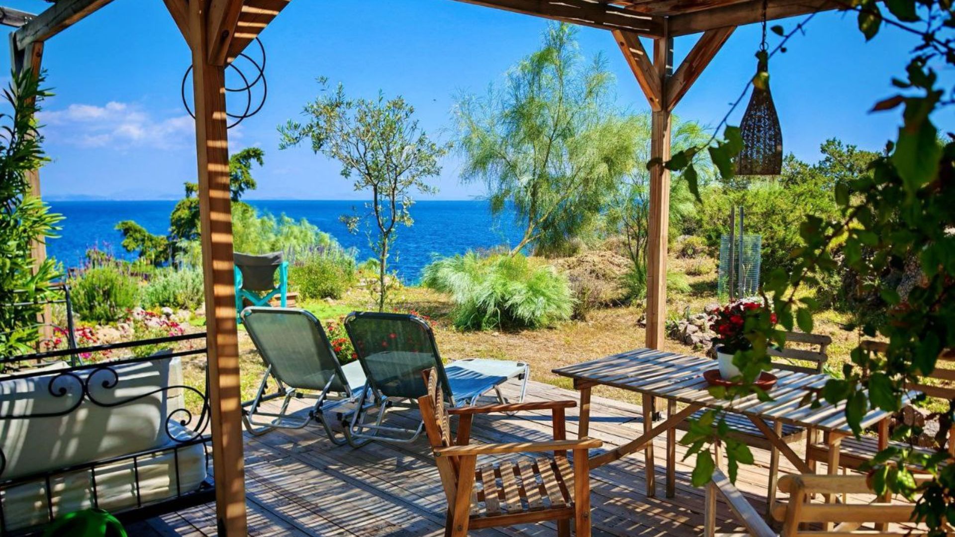 Greek Villa at Oneiro Glico Agia Marina Aegina | First Terrace