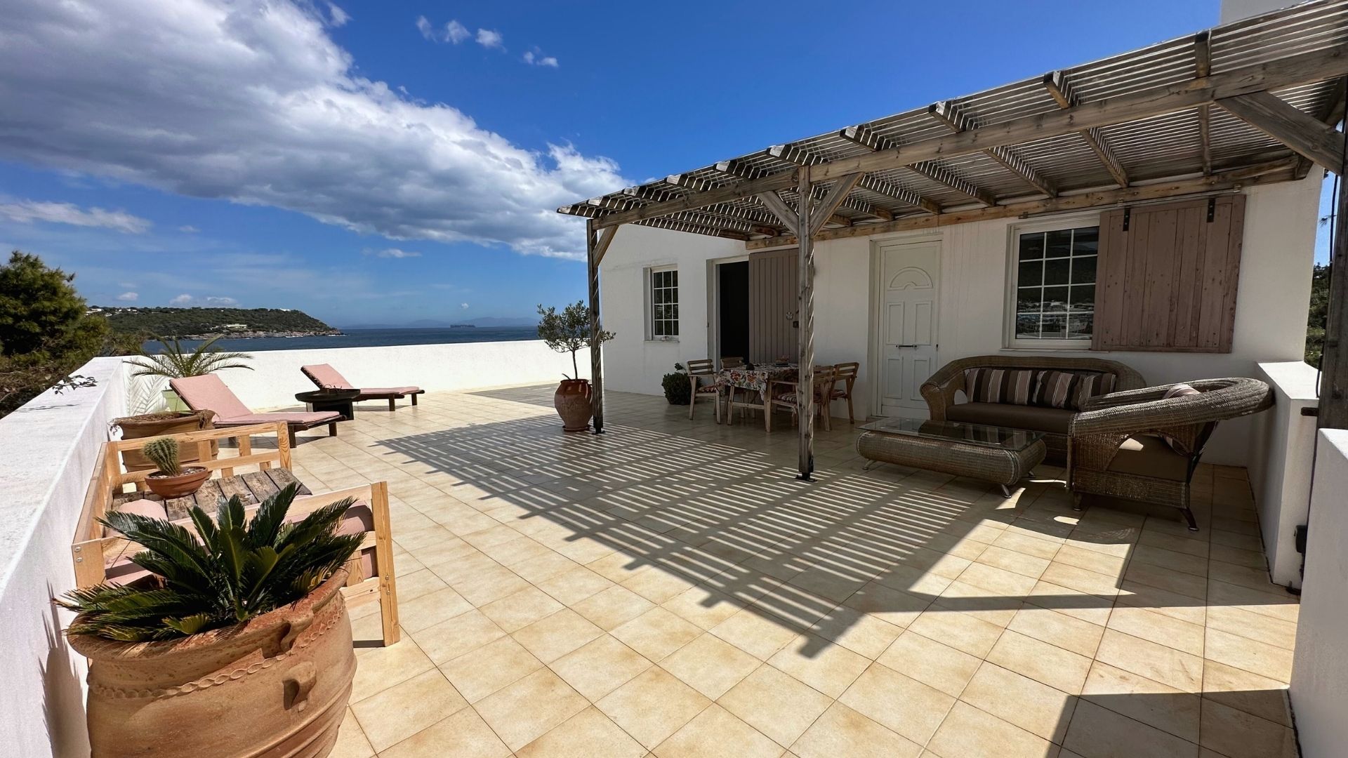 Greek Villa at Oneiro Glico Agia Marina Aegina | First Terrace